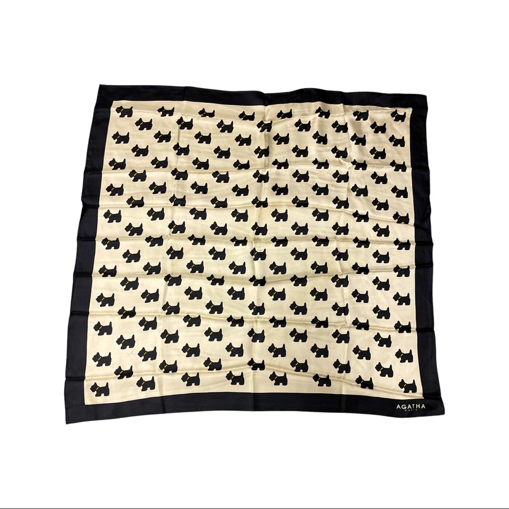 Silk Agatha Paris Scottie dog scarf